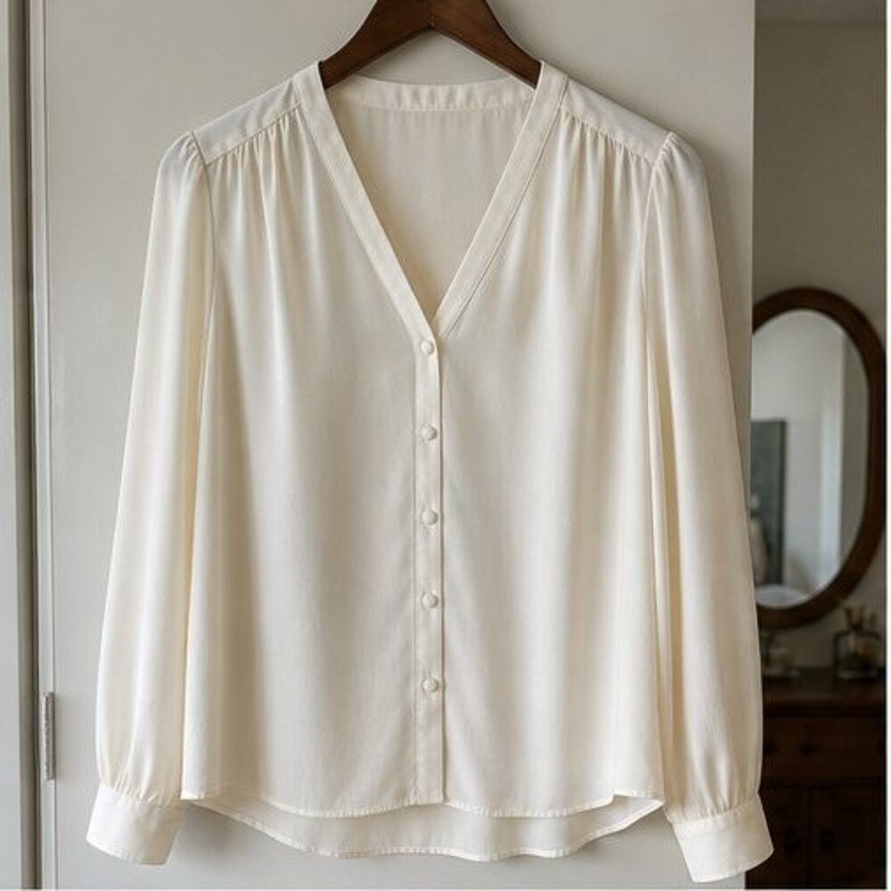 White Pleated Blouse